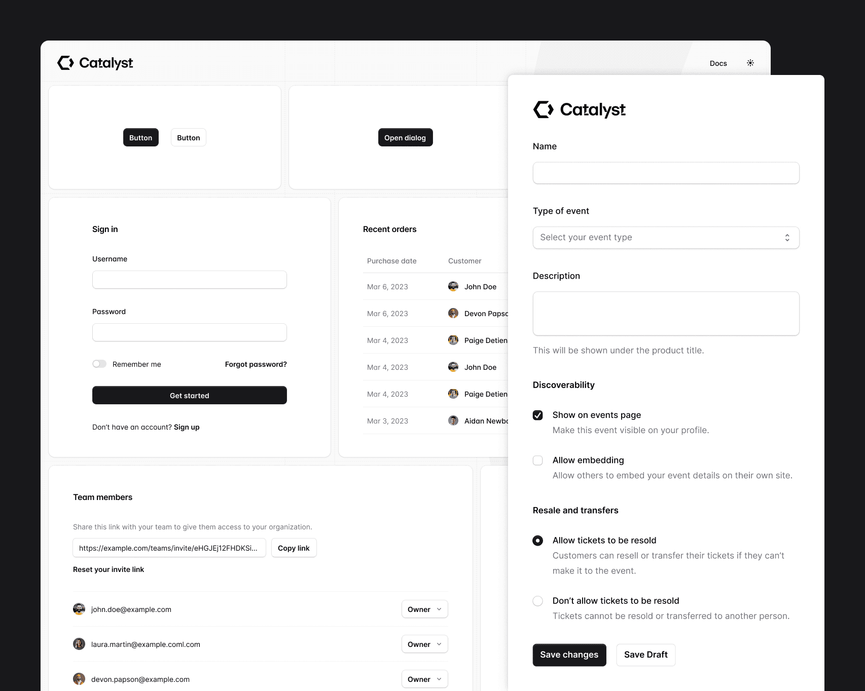 Internal Dashboard for Startups